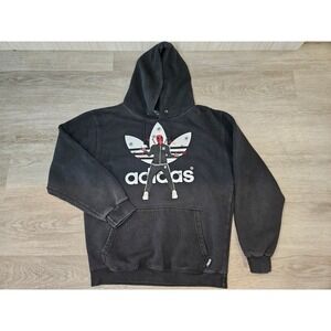 Arctic Wear Deadpool Adidas Hoodie Black Graphic Sweatshirt Mens Medium